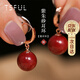Tsful朱砂耳環(huán)女士中國風(fēng)高級(jí)感銀耳釘輕奢送媽媽婆婆生日禮物女實(shí)用 黃金色10mm