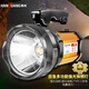 翰光398手電筒強光超氙氣手提充電式探照燈遠射王LED5000戶外釣魚裝備 398金色外殼-白光（配側(cè)燈）