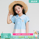 PawinPaw【海軍風(fēng)】卡通小熊童裝夏女寶寶可拆卸領(lǐng)結(jié)連衣裙 藍(lán)色/50 120 cm