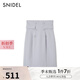 SNIDEL2025春夏新品時(shí)尚百搭高腰雙排扣直筒半身短裙SWFS252141 水藍(lán)色 S (0)