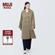 無印良品（MUJI）女式 不易沾水 雙排扣大衣外套女款風(fēng)衣春季外衣女裝女士BDE33C4S 米色 L （165/88A）