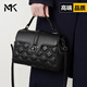 MK女包2025新款時(shí)尚通勤真牛皮大容量單肩斜挎包質(zhì)感手提包教師禮物 黑色【精美禮盒包裝】