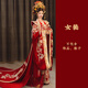 雅格羅伊古裝漢服婚服鳳冠霞帔唐制新娘新中式婚紗嫁衣結(jié)婚禮服大全套奢華 N-772唐制漢服婚服長拖尾女款 均碼