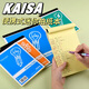 凱薩（KAISA）美式A5/50張黃色拍紙本上翻拍紙簿豎翻記事本筆記本橫線錯(cuò)題本草稿本4本
