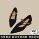 CARESS & KUDOS商場(chǎng)同款小ck瑪麗珍鞋女2025新款夏季百搭尖頭方跟氣質(zhì)單鞋 黑色 38