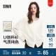 森馬（Semir）長袖T恤女U領純色開衫簡約2025夏季寬松落肩衣服溫柔109325101003