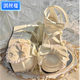 淇絲蔓日系jk洛麗塔小皮鞋女原創(chuàng)校園軟妹可愛娃娃鞋學生松糕lolita鞋子 米黃色 35