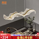 禹樊創(chuàng)意餐廳燈吊燈現(xiàn)代簡(jiǎn)約輕奢高級(jí)感餐桌飯廳酒吧島臺(tái)飄帶長(zhǎng)條燈具 星空款80CM 三色變光