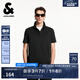 杰克·瓊斯（JACK&JONES）男裝夏季新款純色全棉logo刺繡翻領(lǐng)直筒商務(wù)休閑短袖225206049 E40黑色 常規(guī) L （180）