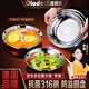 歐樂多（Olodo）德國316不銹鋼盤圓盤加厚碟子電磁爐菜盤防溢餐盤蒸飯盤魚盤 316抗菌防溢圓盤 22cm