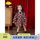 moimoln小云朵童裝2023年冬季新款女童連衣裙女寶寶長(cháng)裙洋氣裙子 藏青色 100cm