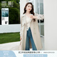 香影英倫風(fēng)中長(zhǎng)款風(fēng)衣女春秋2025新款氣質(zhì)休閑通勤雙排扣米色外套 米色 L