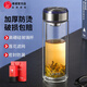 希諾（HEENOOR）玻璃杯男士水杯雙層隔熱耐高溫上班辦公過濾泡茶杯家用車載喝水杯 專柜款-6712藍(lán)色-360ml