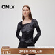 ONLY春夏時(shí)髦甜酷風(fēng)扎染顯瘦方領(lǐng)長(zhǎng)袖T恤女|124302016 H1Z 黑色 M (165) 84A