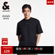 杰克·瓊斯（JACK&JONES）25年衣服男裝純棉短袖t恤男士夏季潮流寬松純色簡約高端重磅半袖 E40黑色 XL