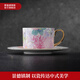 景德鎮(zhèn)陶瓷新中式下午茶具咖啡杯碟套裝女士高檔田園風(fēng)高顏值紅茶杯 滿庭芳咖啡杯碟