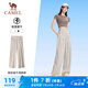駱駝（CAMEL）速干垂感闊腿休閑女褲寬松運(yùn)動(dòng)長(zhǎng)褲 J25BA6L6074 橡木灰 M