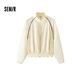 森馬（Semir）防曬外套|外套女花苞oversize涼感夏季2025新款立領(lǐng)撞色夾克 奶白10536 L