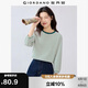 佐丹奴T恤女純棉航海系撞色條紋圓領(lǐng)七分袖上衣女13325213