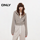 ONLY2025秋季新款酷感連帽雙向拉鏈正肩衛衣外套女|12539R005 HF1 巧克力色混紡 M