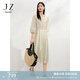 玖姿·安娜蔻優(yōu)雅氣質宋錦牡丹刺繡花卉收腰連衣裙女2025夏季新款 米黃 M