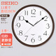 SEIKO新品日本精工11英寸掃秒簡(jiǎn)約掛鐘家用免打孔臥室靜音鐘表直徑28cm