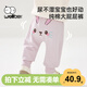 威爾貝魯（WELLBER）兒童褲子寶寶純棉大屁屁褲男童女童嬰兒休閑褲25春 粉紫色90cm