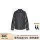VETEMENTS條紋數(shù)碼標(biāo)簽襯衫 輕奢高級(jí)感時(shí)尚潮流襯衫男女士高端 35530012 黑色 M