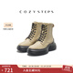 COZY STEPS可至【方槍槍同款】女士秋冬新款厚底增高復古保暖加絨貝果馬丁靴 燕麥奶棕 37
