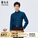 雅戈爾（YOUNGOR）長袖襯衫男素色羊毛襯衫可機洗羊毛襯衫秋冬季保暖商場同款 湖藍(lán) 41
