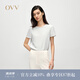 OVV【重磅真絲】2025春夏新款女裝22MM彈力重縐短袖T恤上衣 銀灰 M