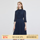 SCOFIELD女裝薄荷綠曼波風百褶裙顯瘦連衣裙2024夏季新款 藏青色 M 165