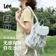LEE輕便戶(hù)外小雙肩包2025夏季新款翻蓋束口迷你背包女休閑旅行包書(shū)包 淺灰藍
