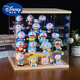 Disney哆啦A夢盲盒機器叮當貓擺件公仔多啦a藍胖子模型周邊生日禮物 粉色卡通禮盒裝+燈飾禮袋 叮當貓A+B+C款共18個+【木展示盒