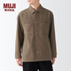 無印良品 MUJI 男式 起毛彈力    夾克  ACK70C2A 短款外套 褪色米色 M