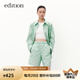 edition襯衫女秋新款復古logo印花寬松廓形鹽系襯衣休閑百搭 抹茶綠色 M/165