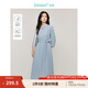 茵曼（INMAN）【商場同款】萊賽爾亞麻連衣裙2025春秋季女裝新品中袖收腰裙子 海霧藍 M