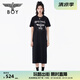 BOY LONDON【銀河夢境】夏女黑色連衣裙印花時(shí)尚長裙W17095 黑色 L