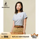 beanpole【新品】濱波 2025早春女士全棉基礎(chǔ)圓領(lǐng)條紋短袖舒適T恤 藍(lán)色 M 165/88A