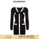 MAXRIENY財閥千金針織裙蝴蝶結(jié)小香風(fēng)新年紅連衣裙氣質(zhì)顯瘦短裙 黑色 S 01