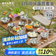 半物生活316不銹鋼戶外露營(yíng)餐具套裝野餐便攜收納碗筷套裝燒烤盤家用餐具