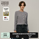 Teenie Weenie小熊春季圓領(lǐng)絞花復(fù)古時(shí)尚休閑通勤針織開衫毛衣外套 中灰色 M (165)
