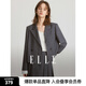 ELLE法式設(shè)計(jì)感寬松拼接格子西裝女2024春裝新款百褶半身裙套裝 中灰（上裝） XL