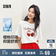 森馬（Semir）涼感T|短袖T恤女抑菌寬松潮流圓領2025夏季櫻桃上衣109325100023