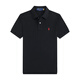 POLO SPORT美國(guó)拉夫勞倫純棉polo衫男休閑商務(wù)夏季新品保羅短袖T恤男 黑色紅標(biāo) L 建議145-165斤