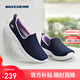 斯凱奇（Skechers）健步鞋丨男女同款春夏透氣一腳蹬女運(yùn)動(dòng)老人鞋散步鞋媽媽鞋休閑鞋 女款-海軍藍(lán)色/薰衣草色/NVLV 38