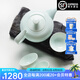 華光國(guó)瓷華光 華青瓷茶壺茶杯功夫茶具套裝家用送人禮盒裝 亭峰翠山