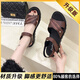 回力老北京媽媽涼鞋女夏季平底防滑老人鞋真皮軟底老太太涼皮鞋大碼41 酒紅升級版 單層 38