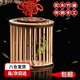 茨格曼 蟈蟈籠子 蛐蛐籠 蟋蟀籠 天然實(shí)木手工竹編鳴蟲透氣帶門便攜手提 圓形單籠