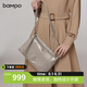 半坡飾族（bampo）包包女包新款頭層油蠟牛皮托特包女士時(shí)尚原創(chuàng  )單肩斜挎hobo包風(fēng)衣灰